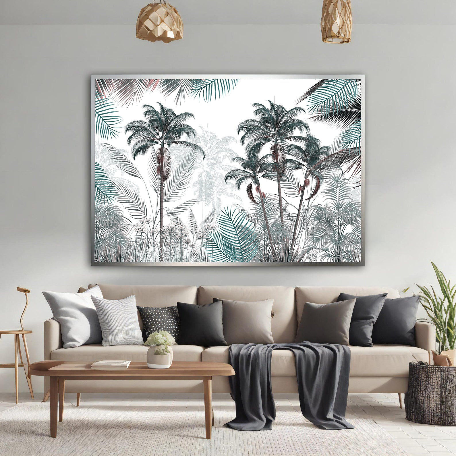 Peinture sur toile - Paysage de palmiers