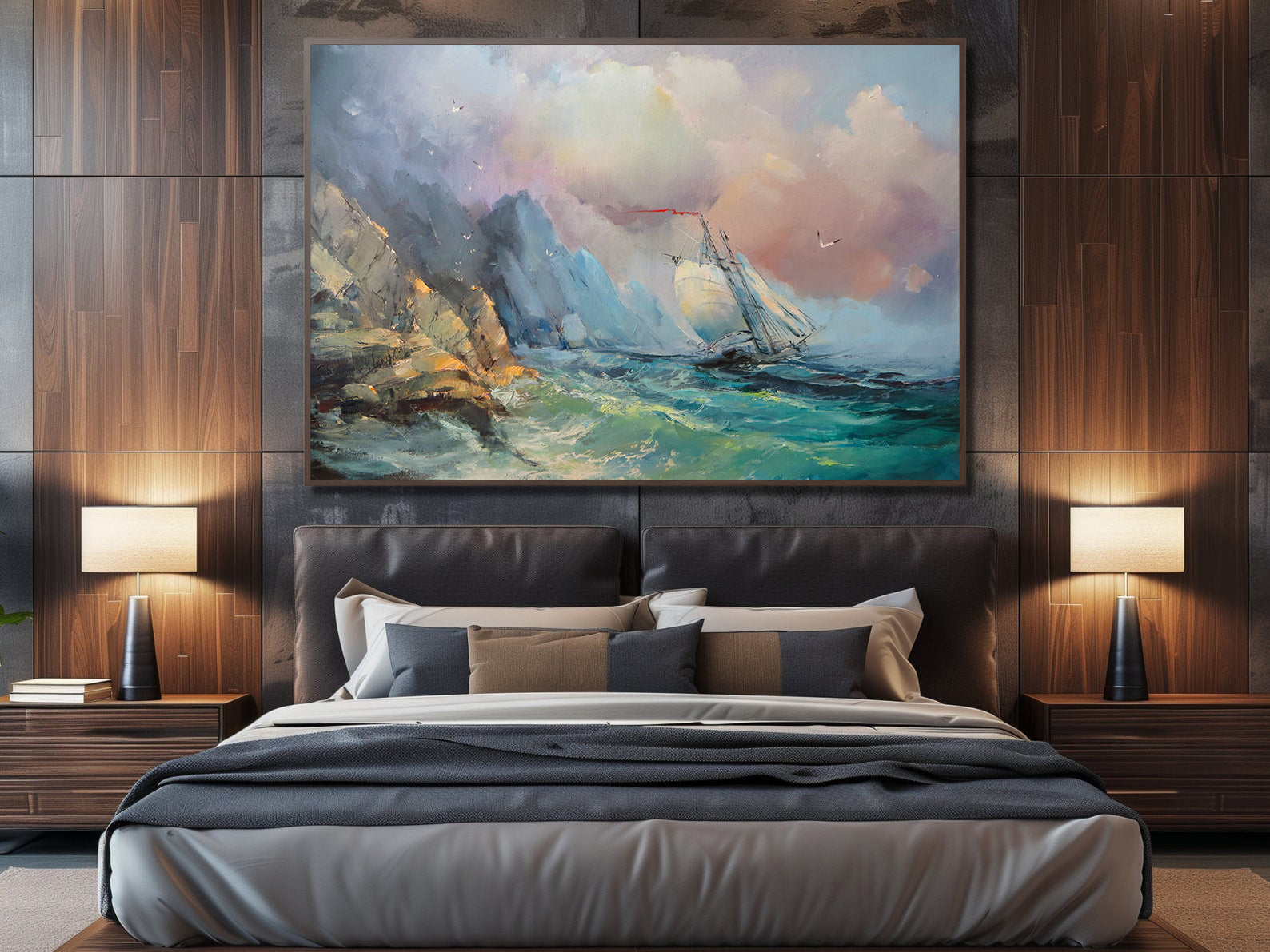 Promotie 60x80 - Tablou Canvas - Barcă cu Pânze pe Mare 10009