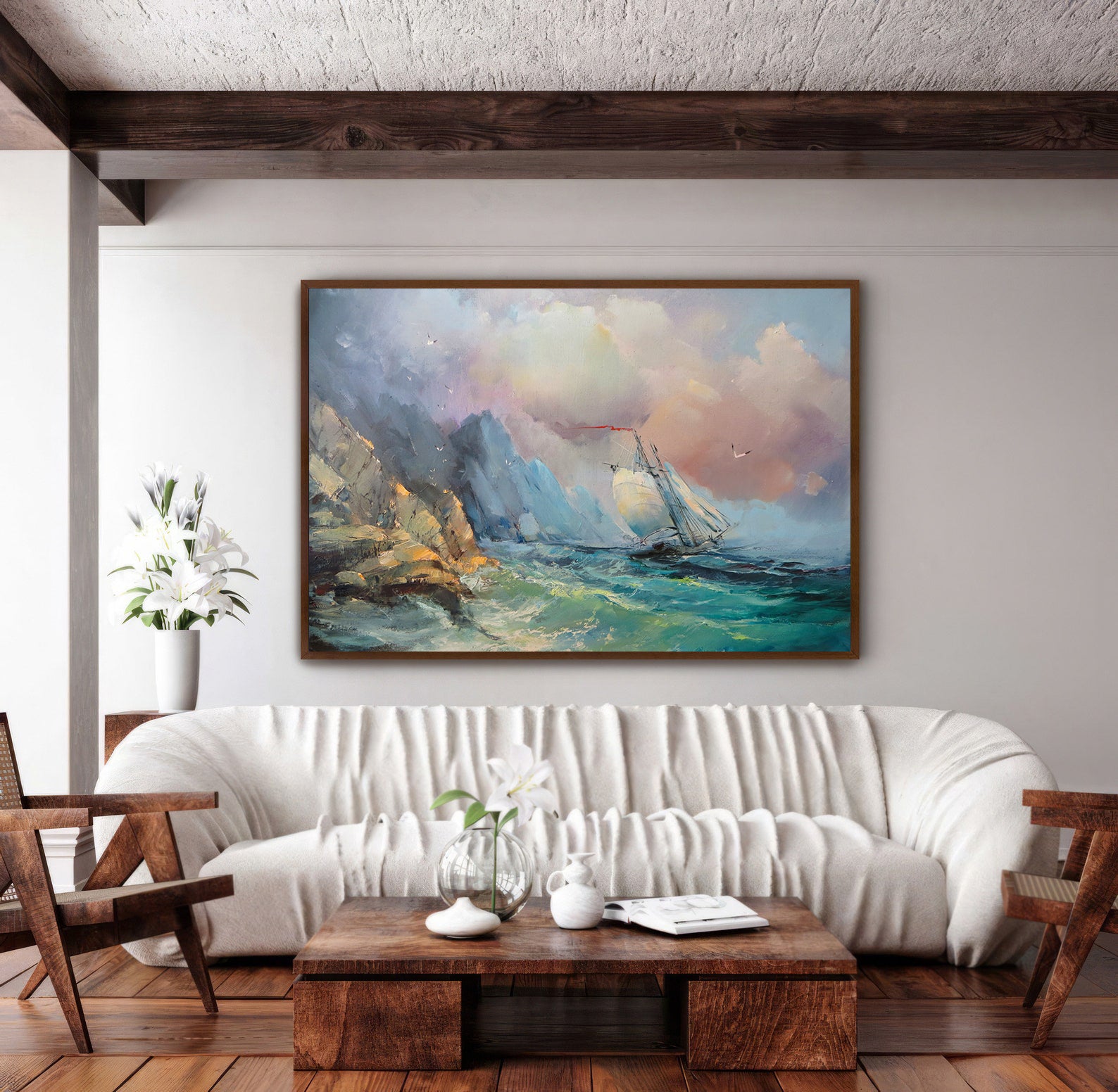 Tableau sur toile - Voilier en mer