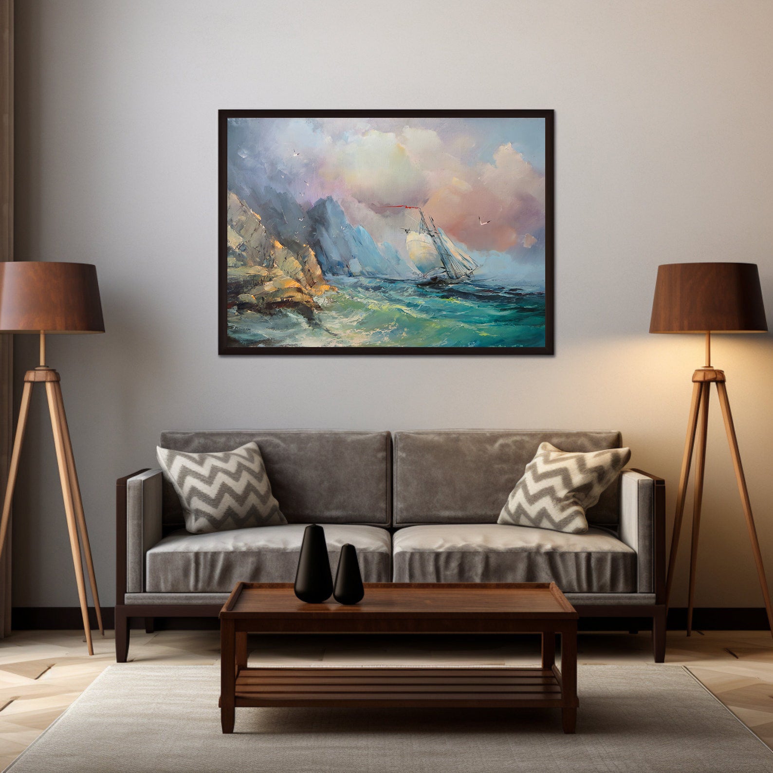 Tableau sur toile - Voilier en mer