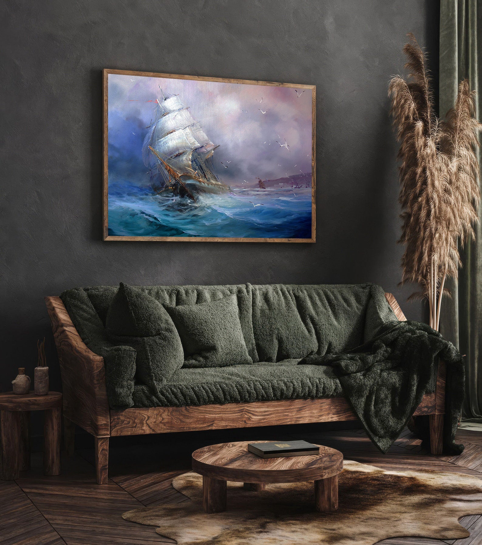 Peinture sur toile - Voilier dans la tempête