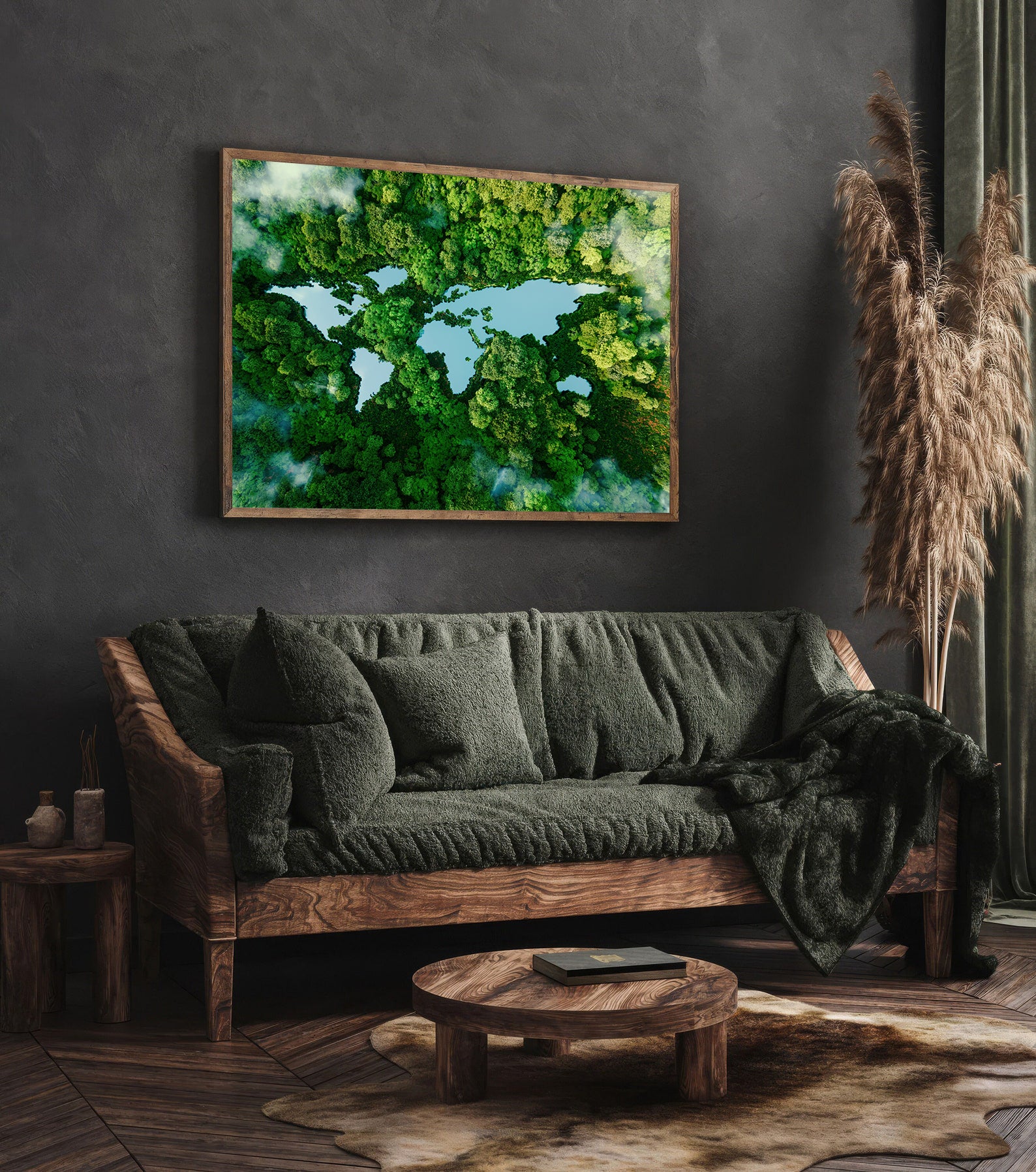 Peinture sur toile - Paysage d'arbres verts