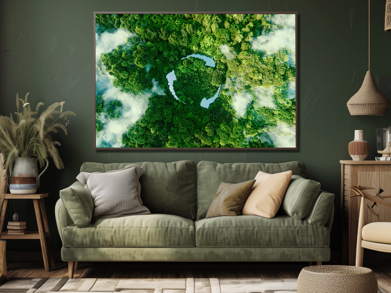 Peinture sur toile – Recyclage des arbres verts