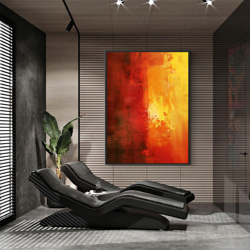 Peinture sur toile – Flammes abstraites