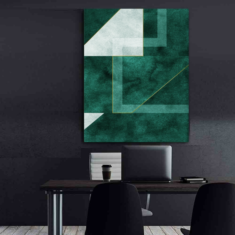 Tablou Canvas - Modern Green Geometric Lines