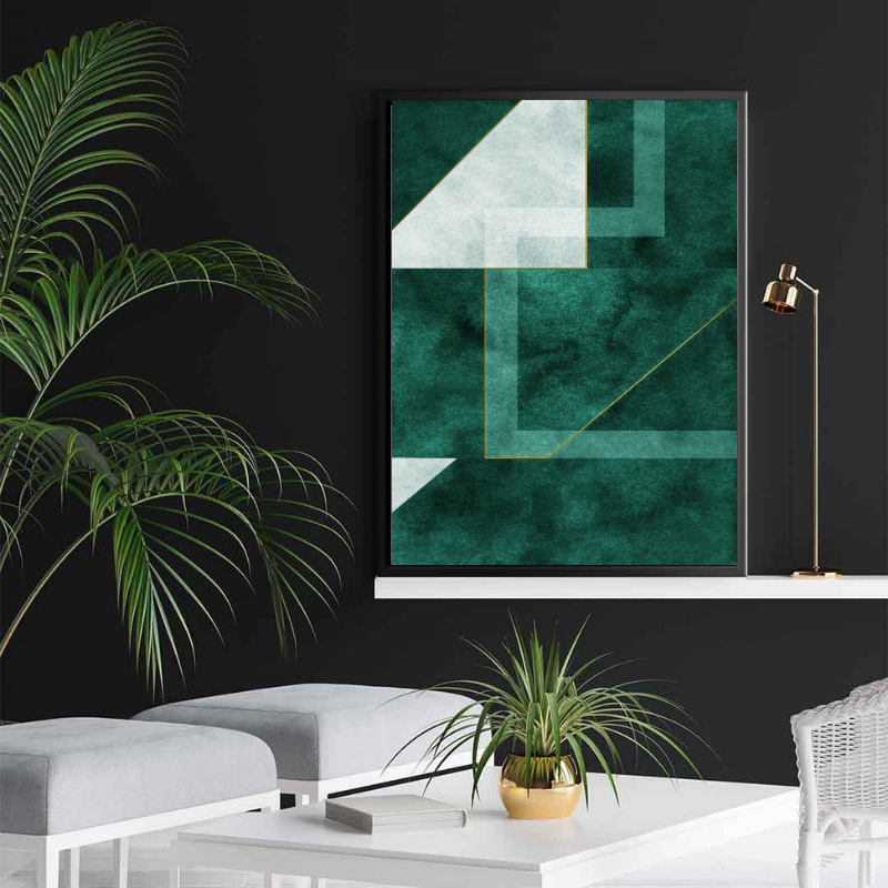 Tablou Canvas - Modern Green Geometric Lines