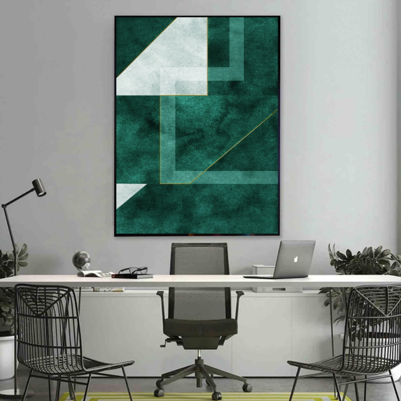 Tablou Canvas - Modern Green Geometric Lines