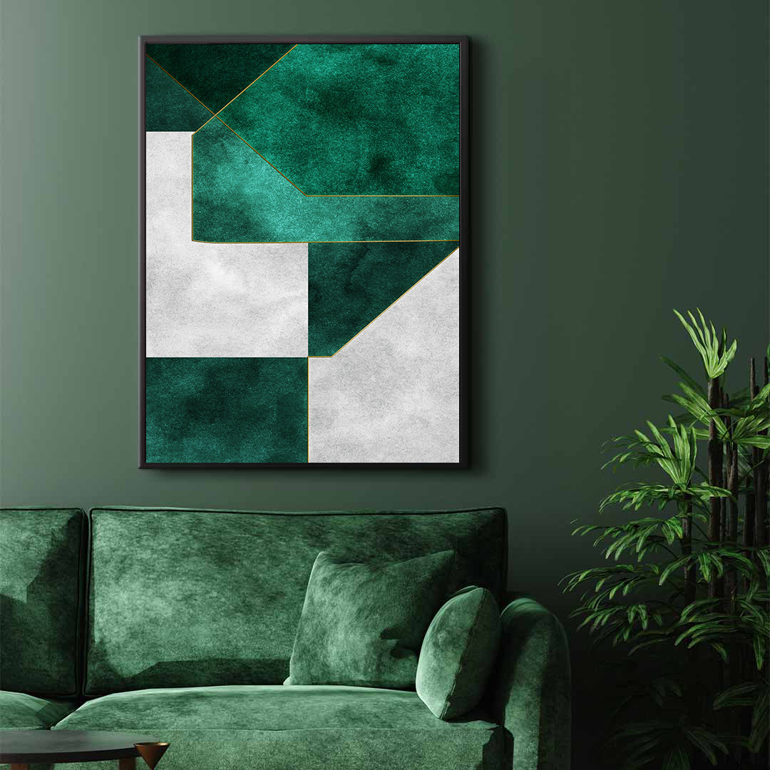 Tablou Canvas - Green Geometric Art