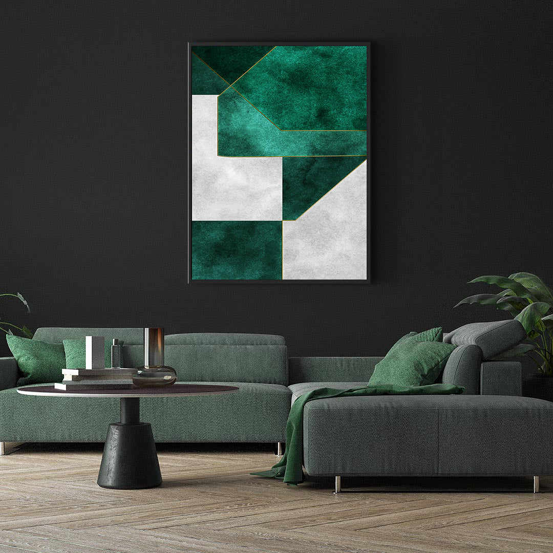 Tablou Canvas - Green Geometric Art