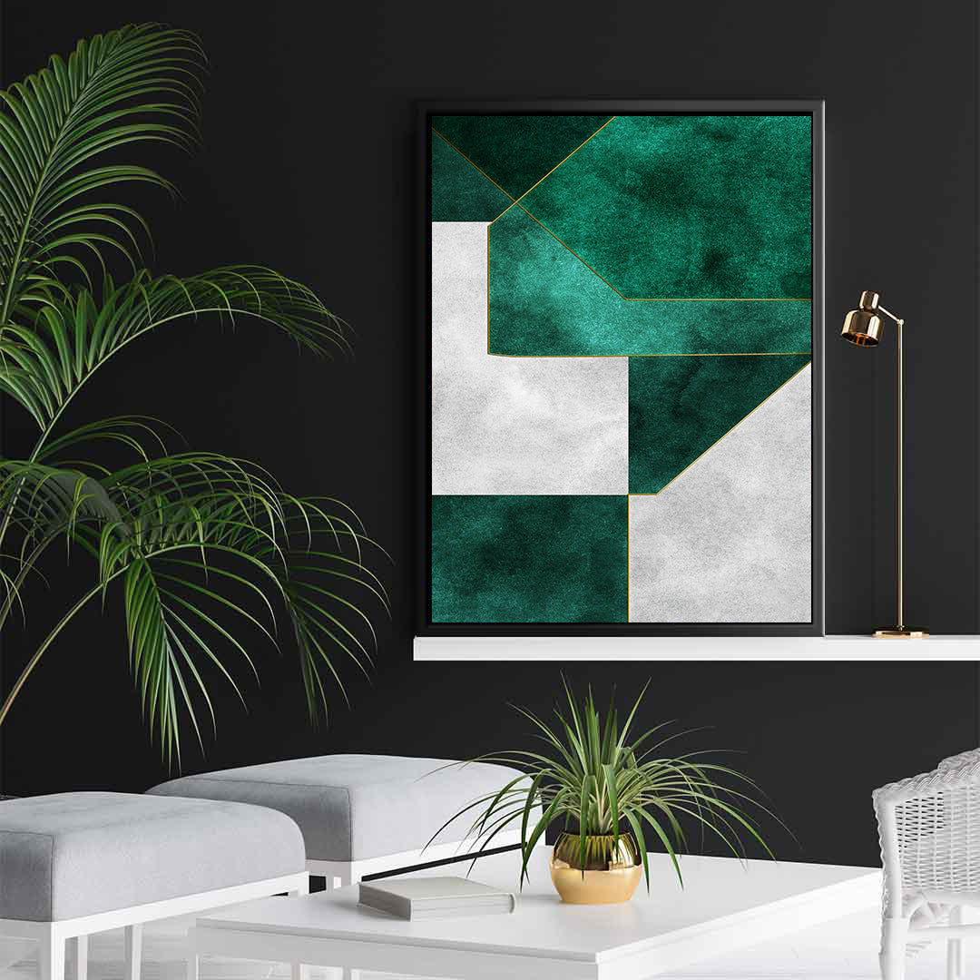 Tablou Canvas - Green Geometric Art