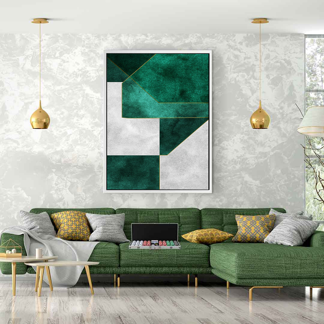 Tablou Canvas - Green Geometric Art