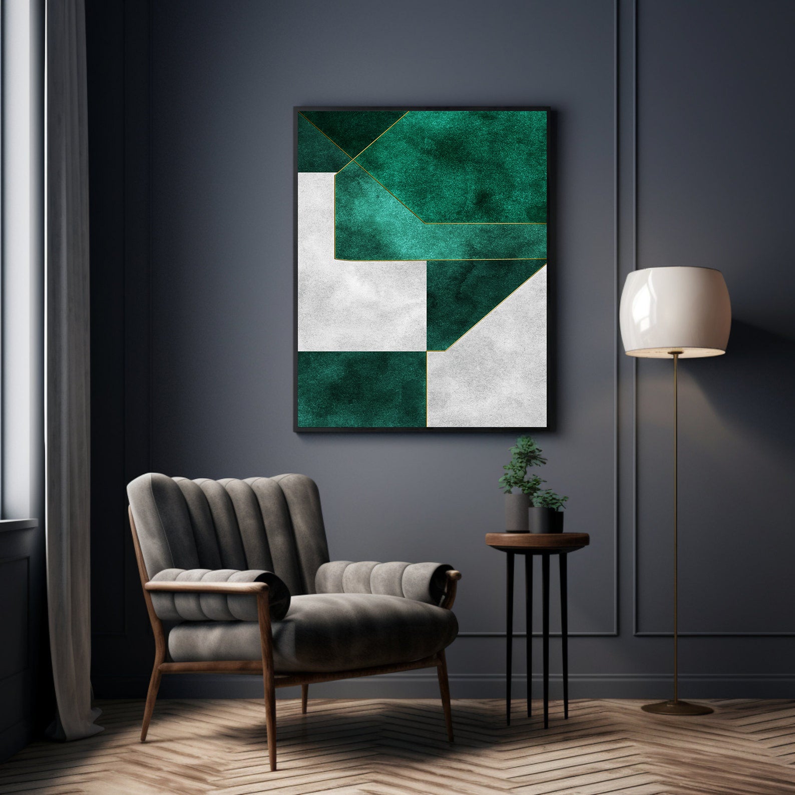 Tablou Canvas - Green Geometric Art