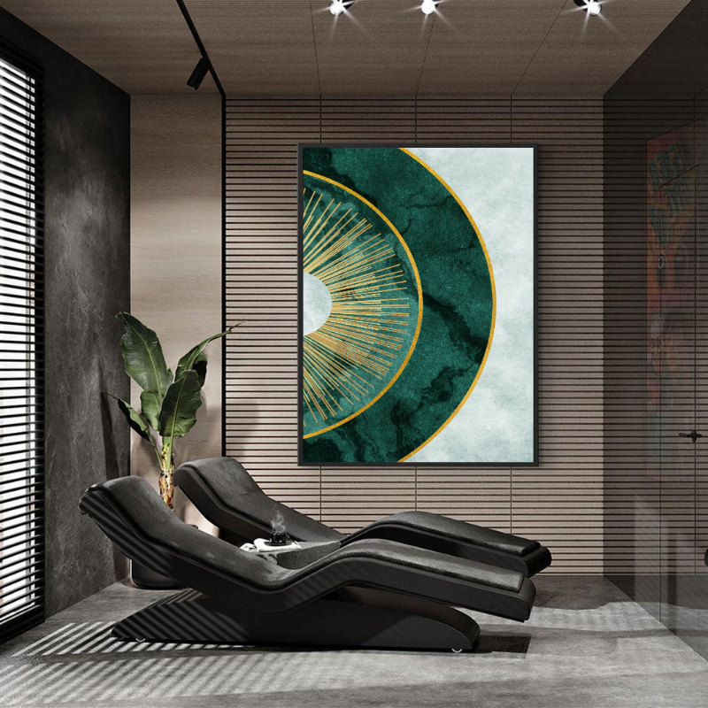 Tablou Canvas - Modern Abstract Green Sun