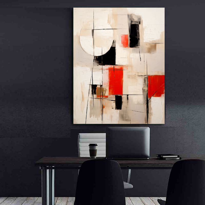 Peinture sur toile – Géométrie abstraite moderne