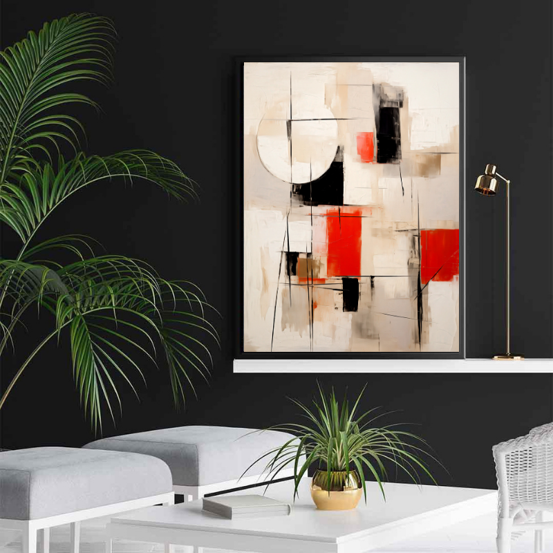Peinture sur toile – Géométrie abstraite moderne