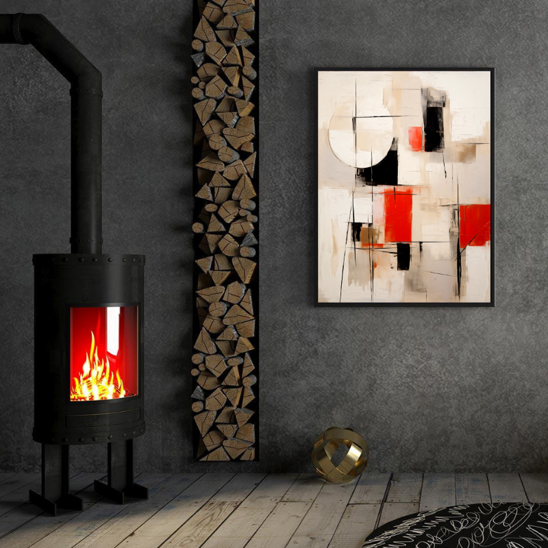 Peinture sur toile – Géométrie abstraite moderne