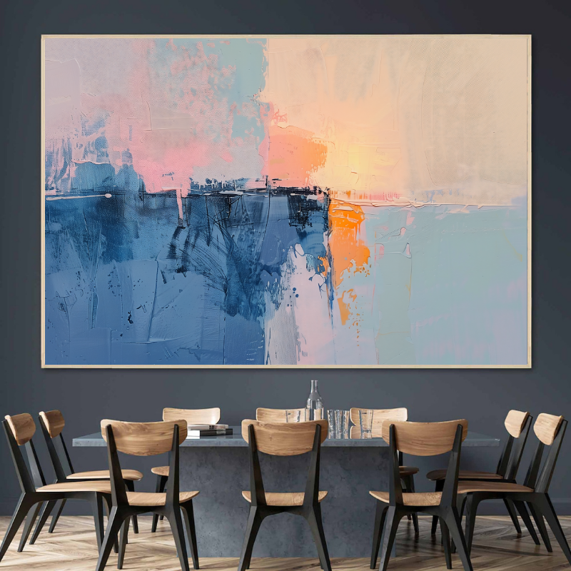 Peinture sur toile - Art abstrait au coucher du soleil