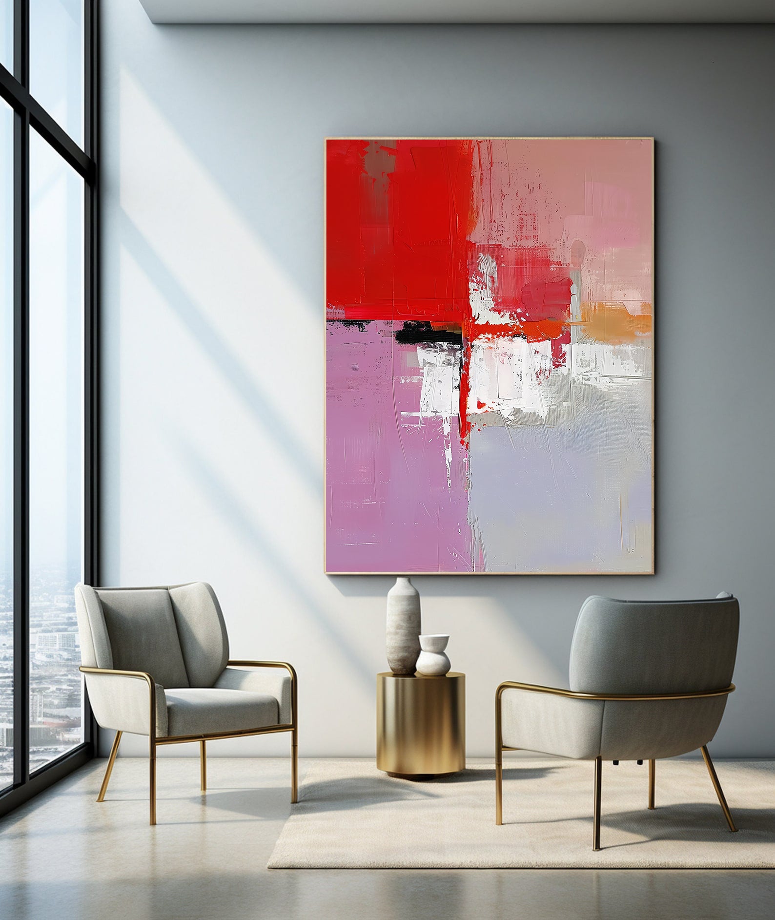 Tablou Canvas - Vivid Red Abstract Art