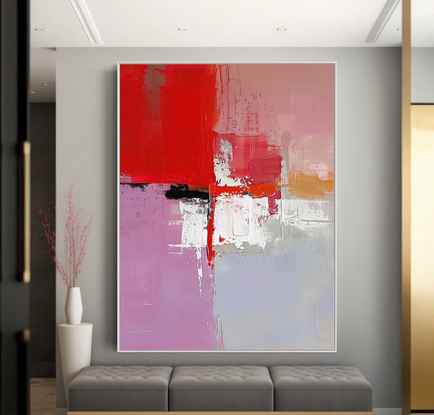 Tablou Canvas - Vivid Red Abstract Art