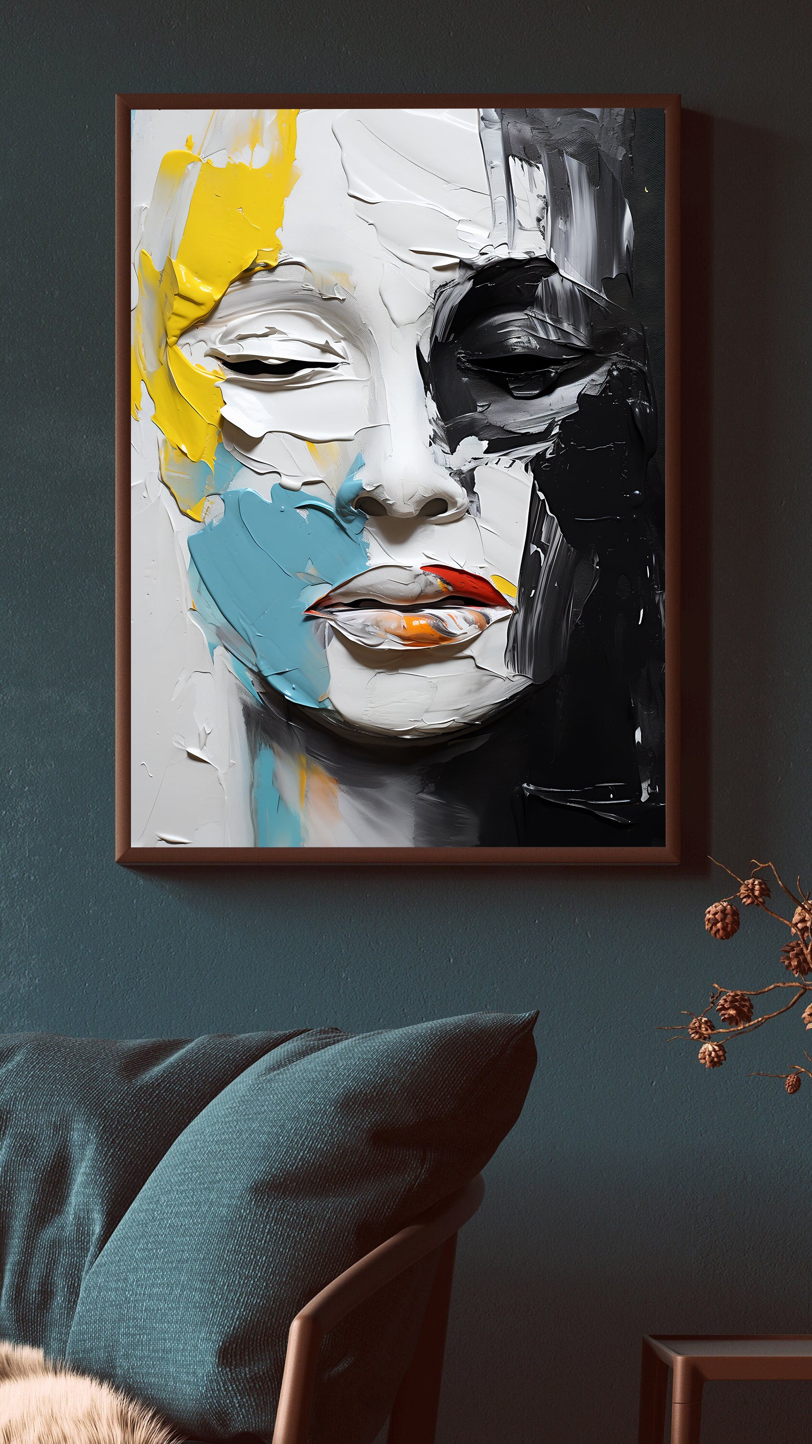 Peinture sur toile - Portrait abstrait