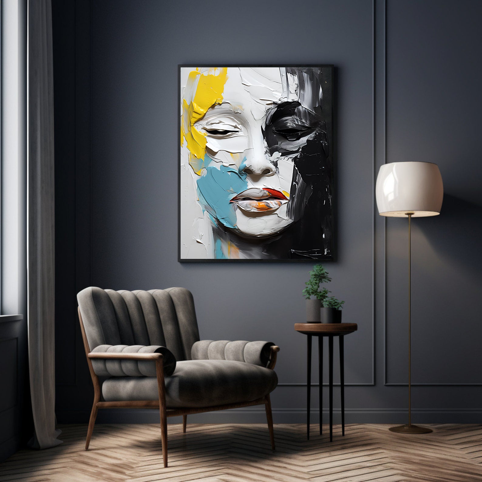 Peinture sur toile - Portrait abstrait