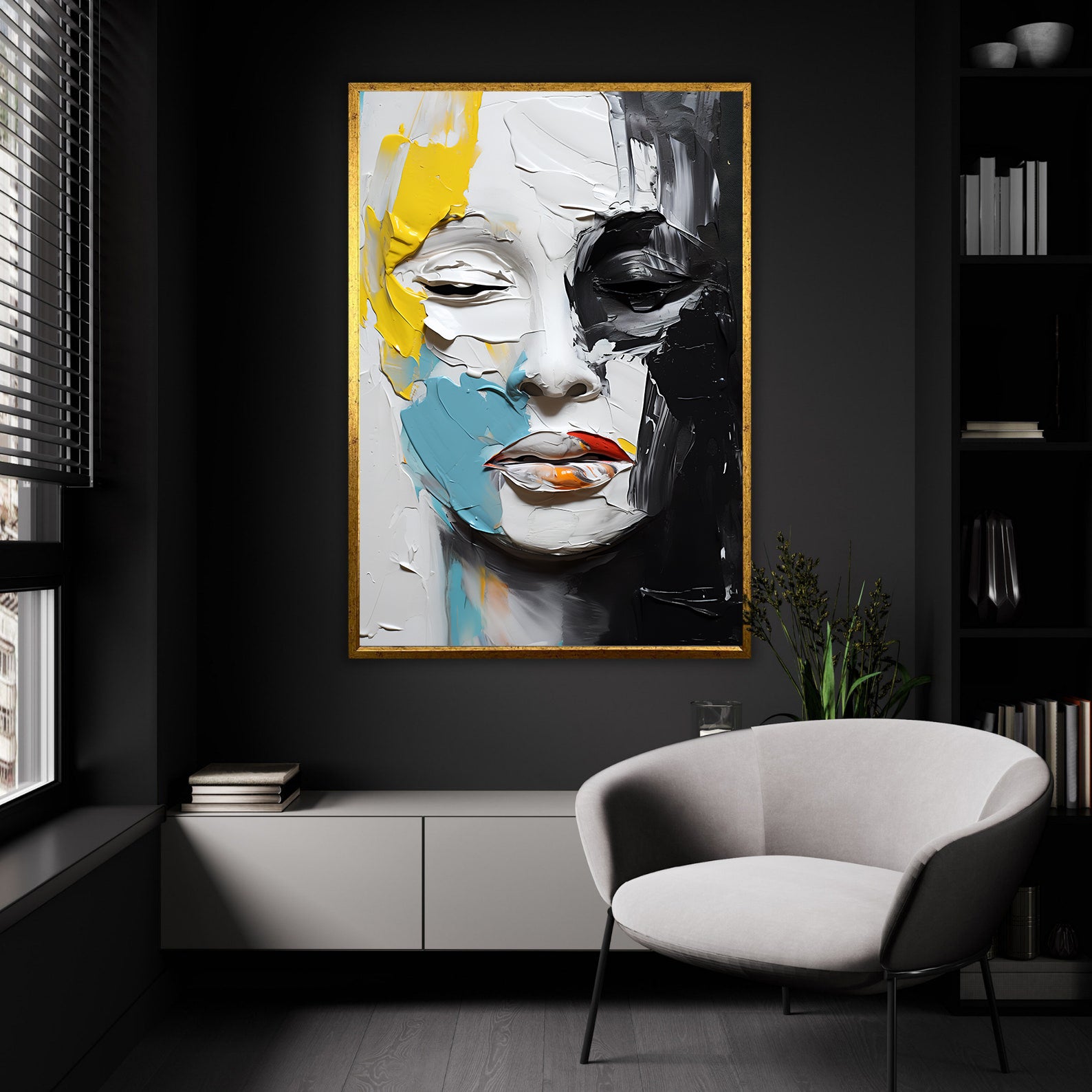 Peinture sur toile - Portrait abstrait