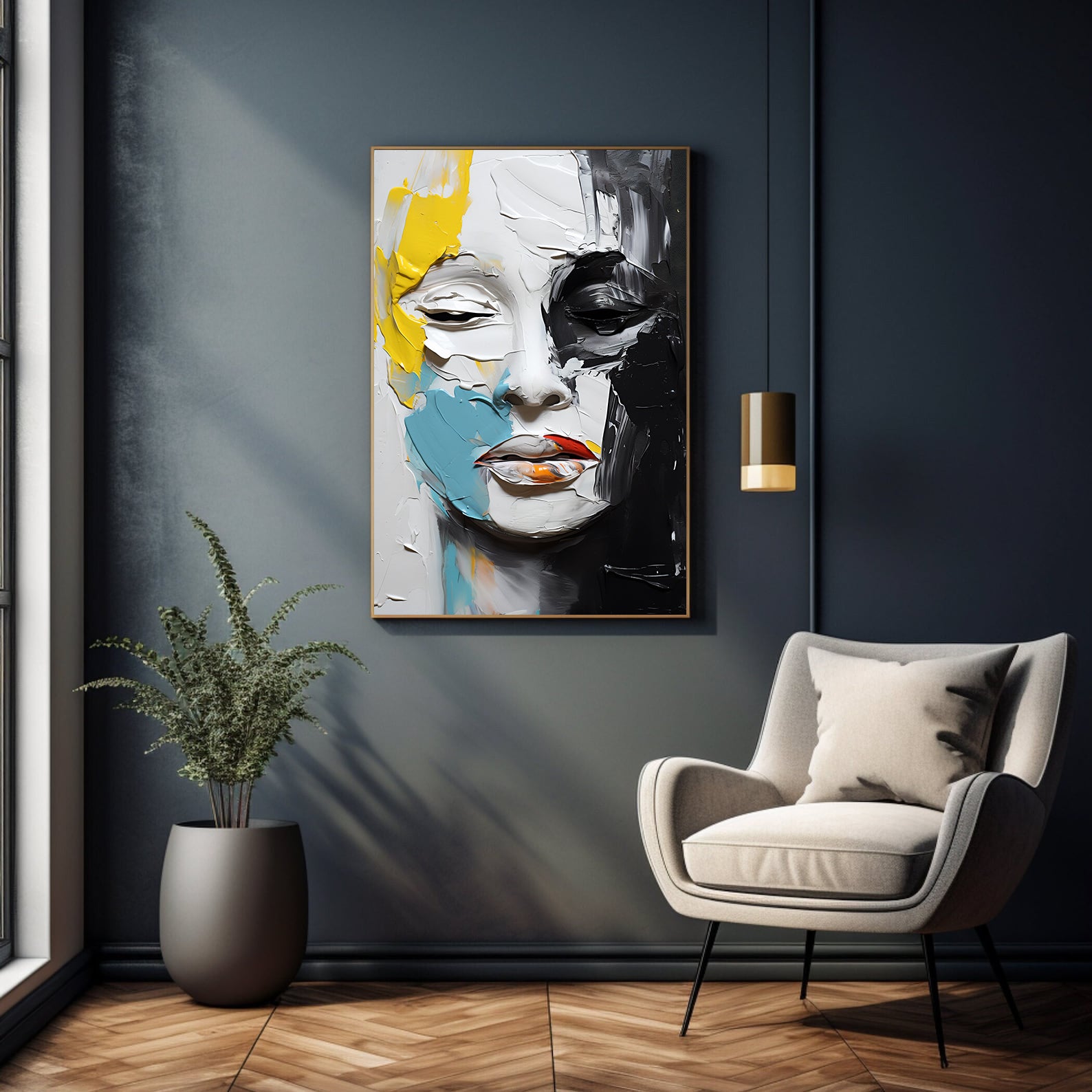 Peinture sur toile - Portrait abstrait