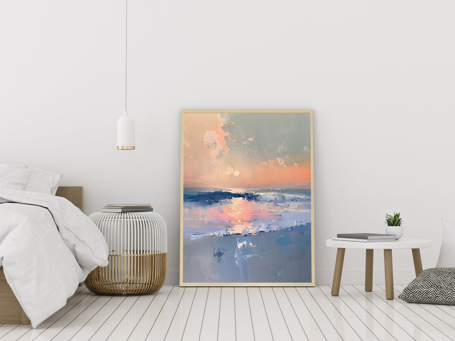 Peinture sur toile - Coucher de soleil en mer