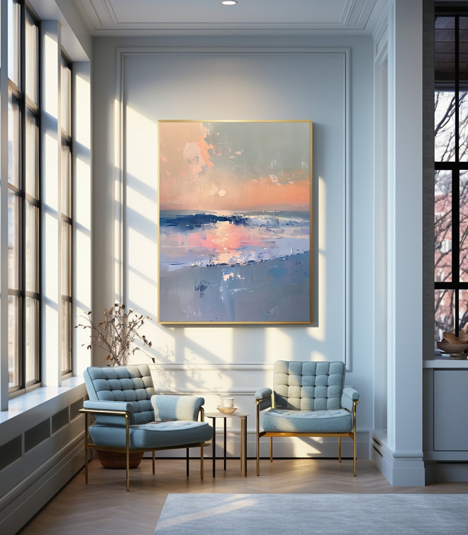 Peinture sur toile - Coucher de soleil en mer