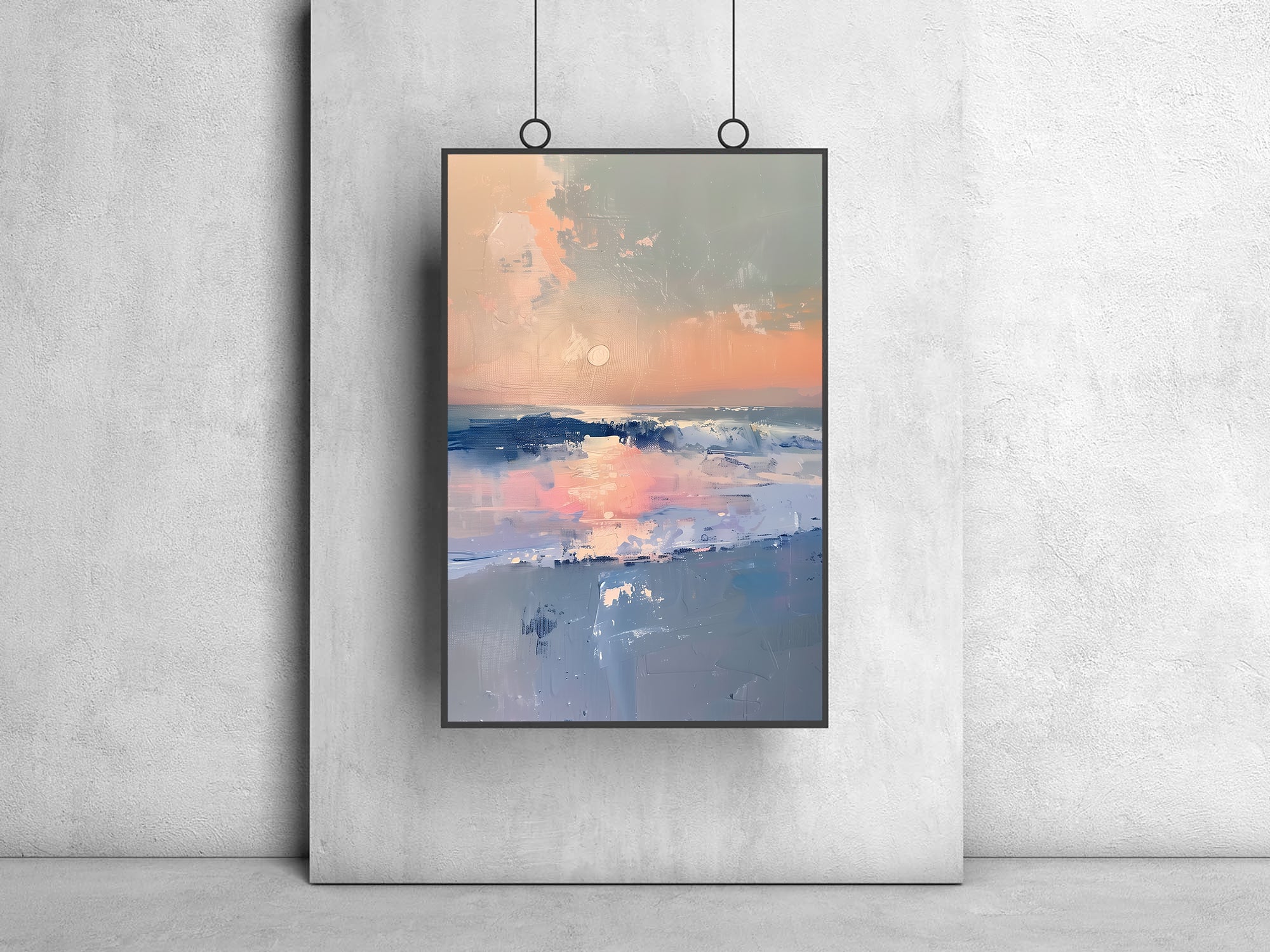Peinture sur toile - Coucher de soleil en mer