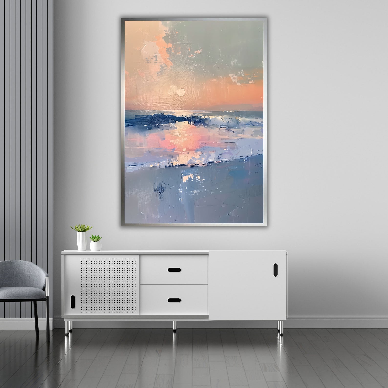 Peinture sur toile - Coucher de soleil en mer