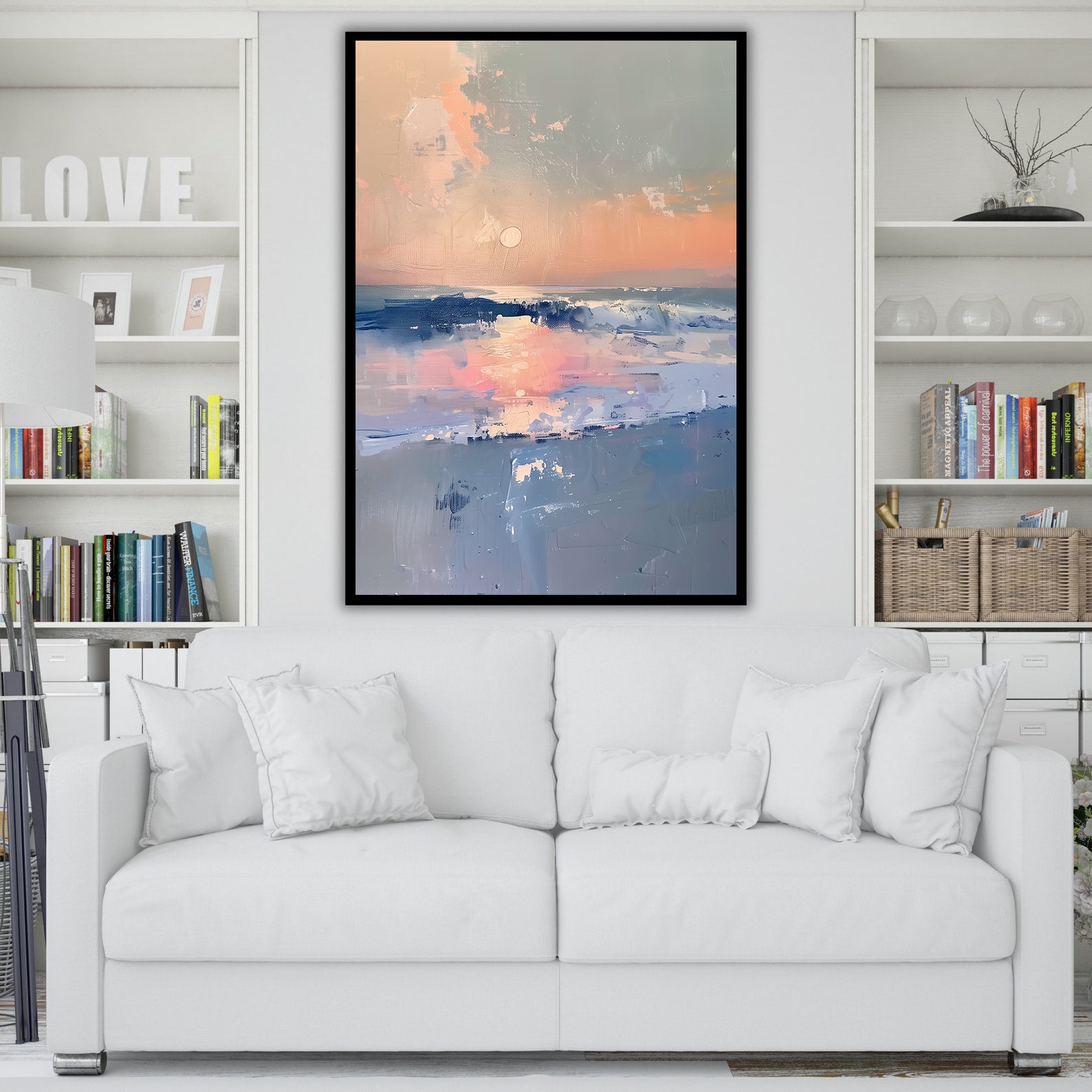 Peinture sur toile - Coucher de soleil en mer