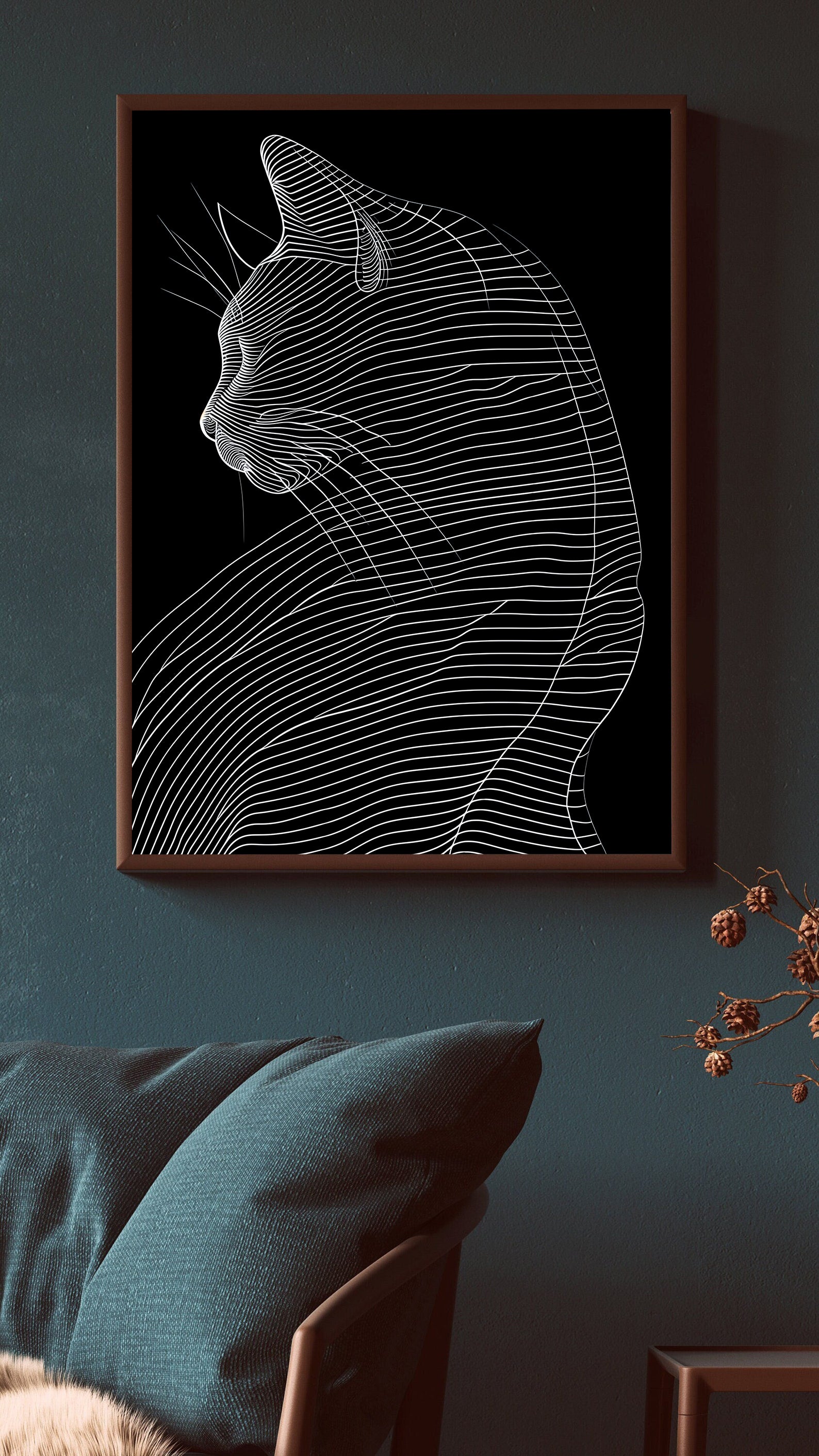 Tablou Canvas - Pisică Alb Negru