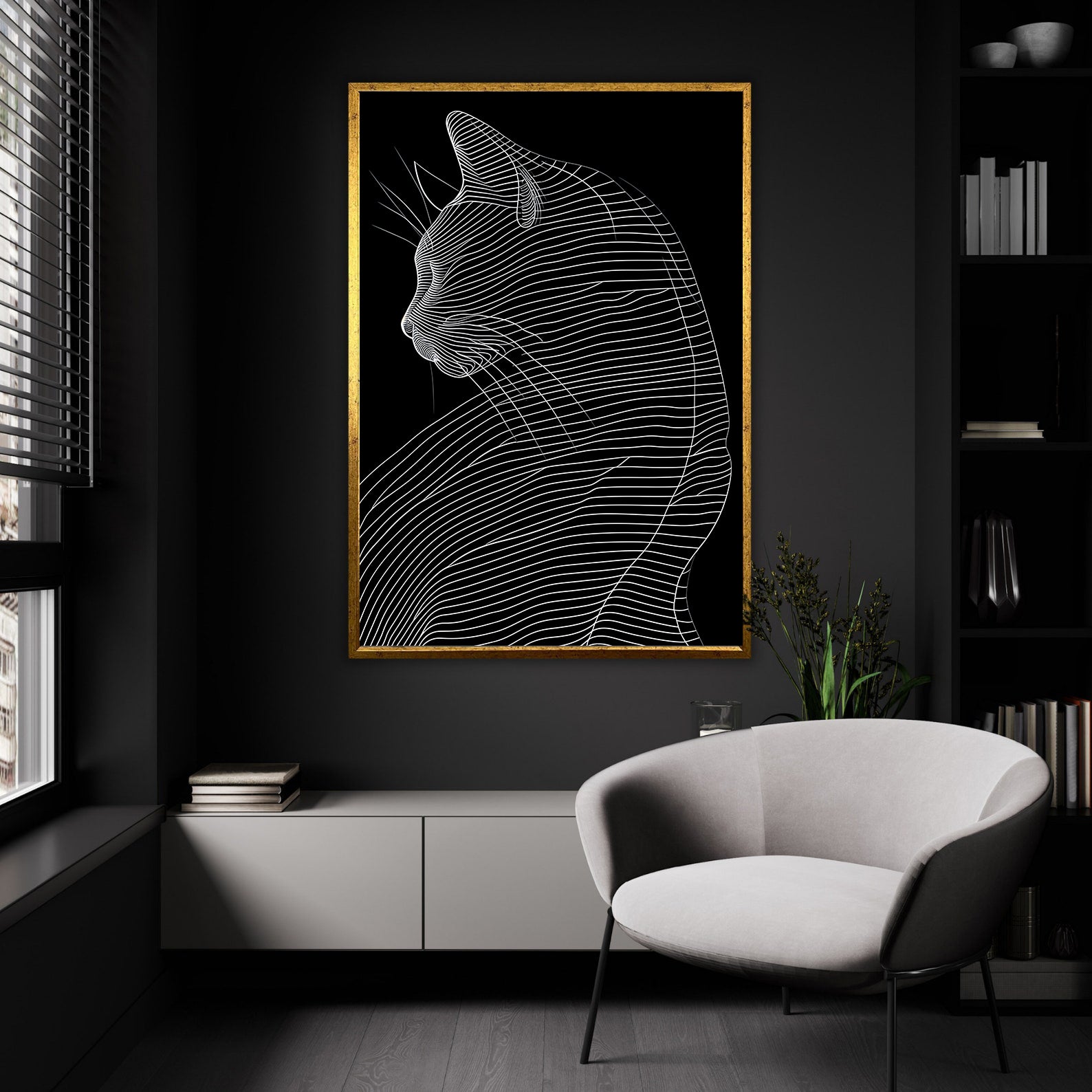 Tablou Canvas - Pisică Alb Negru