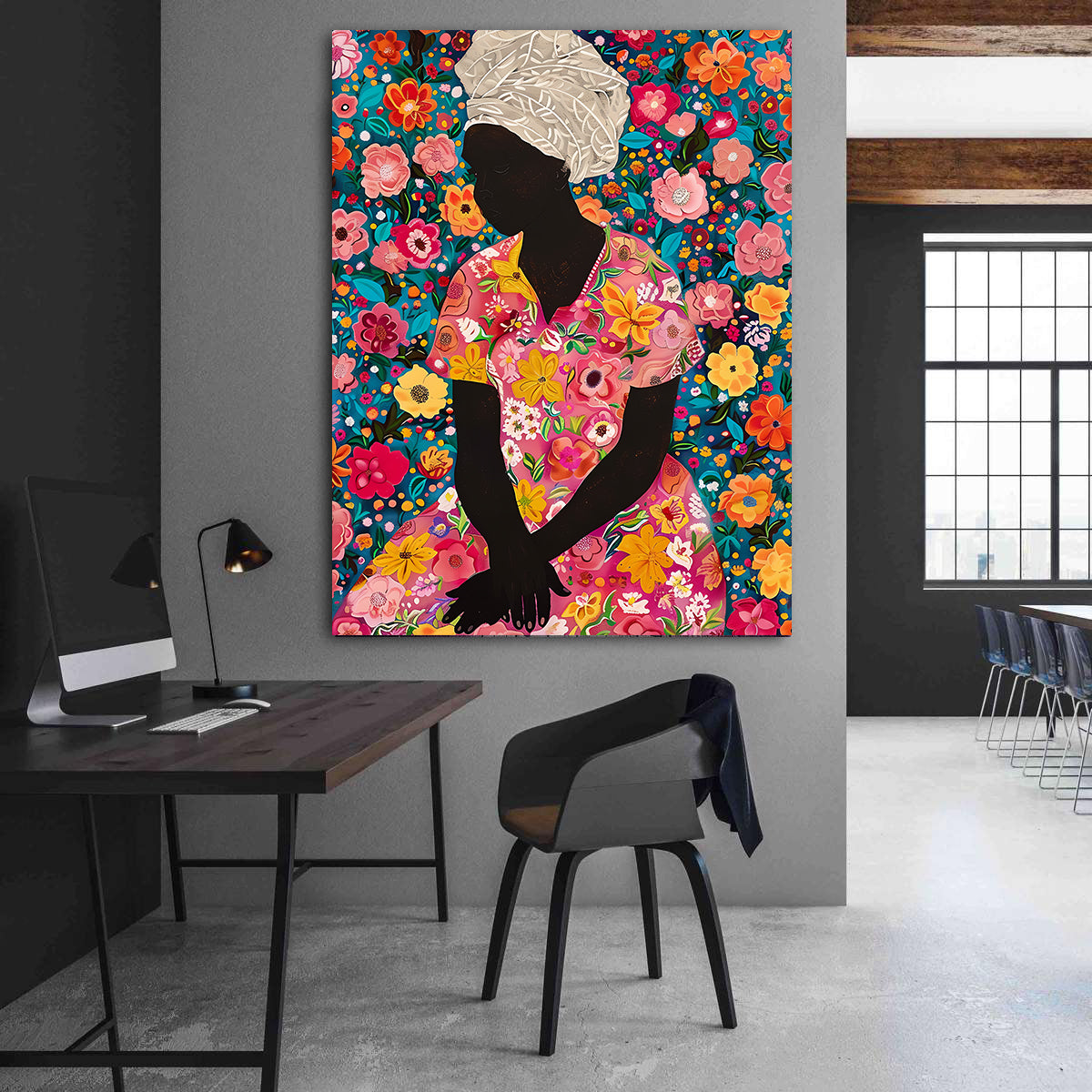 Tablou Canvas - Femeie cu Flori