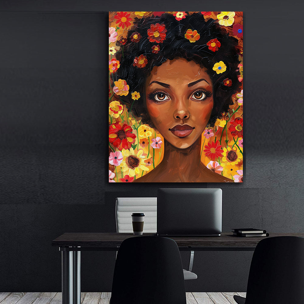 Tablou Canvas - Portret Femeie cu Flori