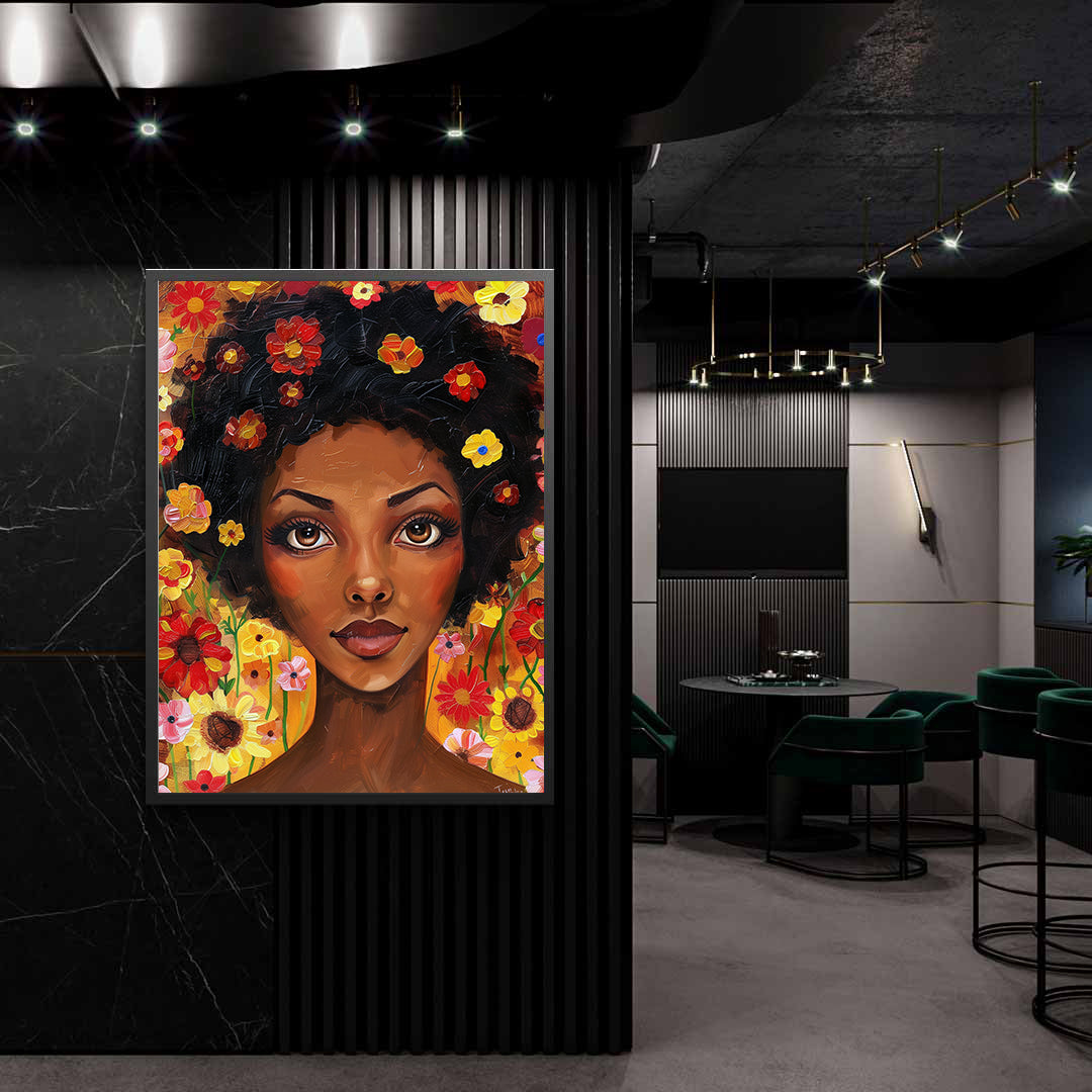 Tablou Canvas - Portret Femeie cu Flori