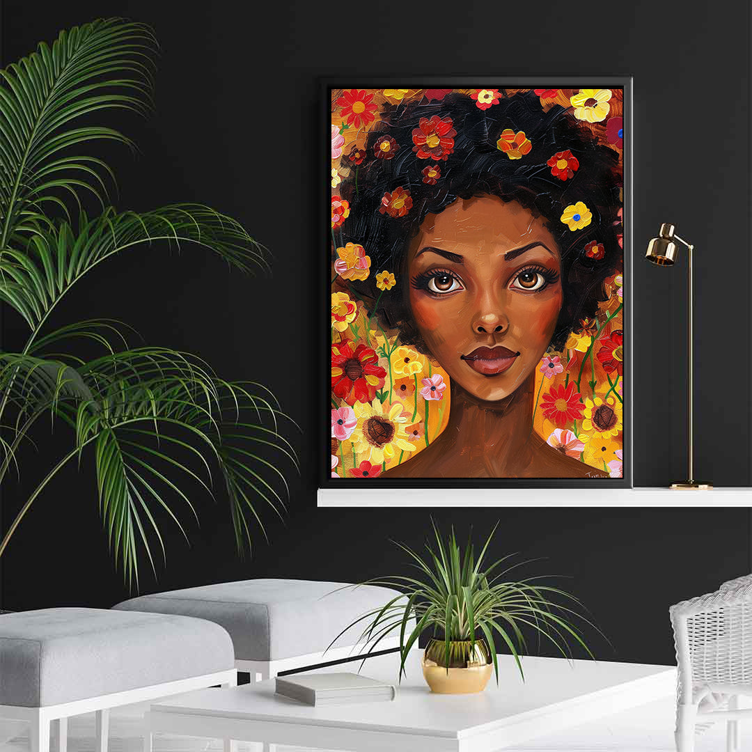 Tablou Canvas - Portret Femeie cu Flori