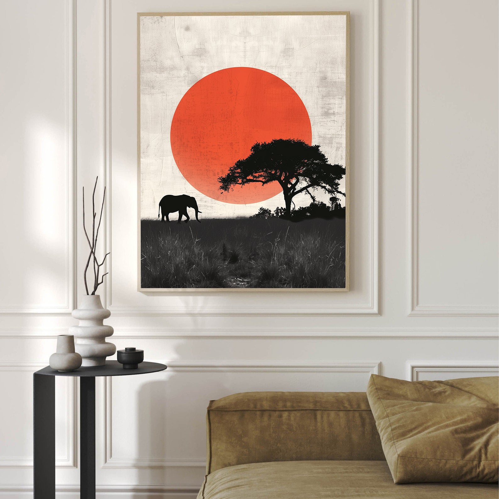 Tablou Canvas - Elefant la Apus