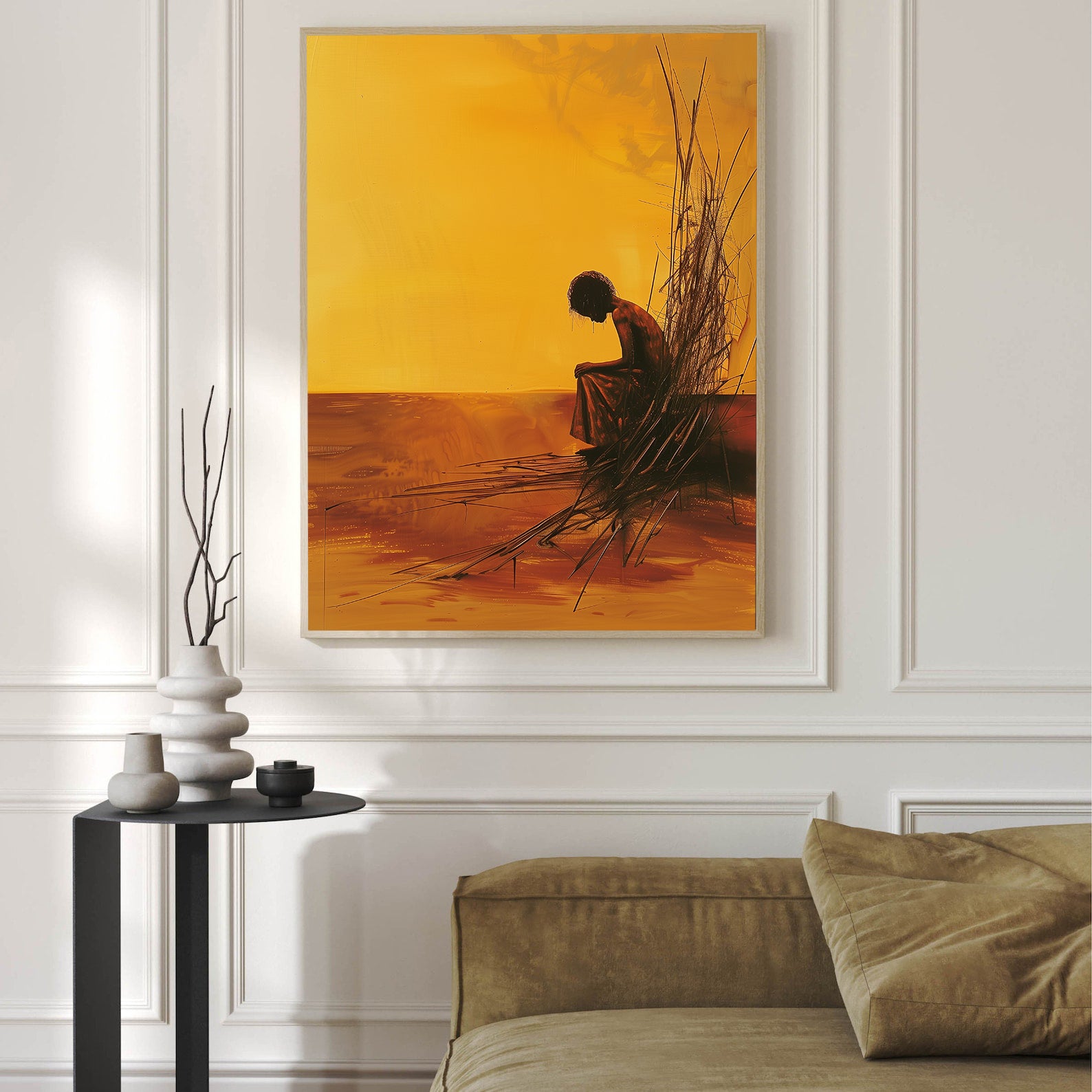 Peinture sur toile - Bougie allumée