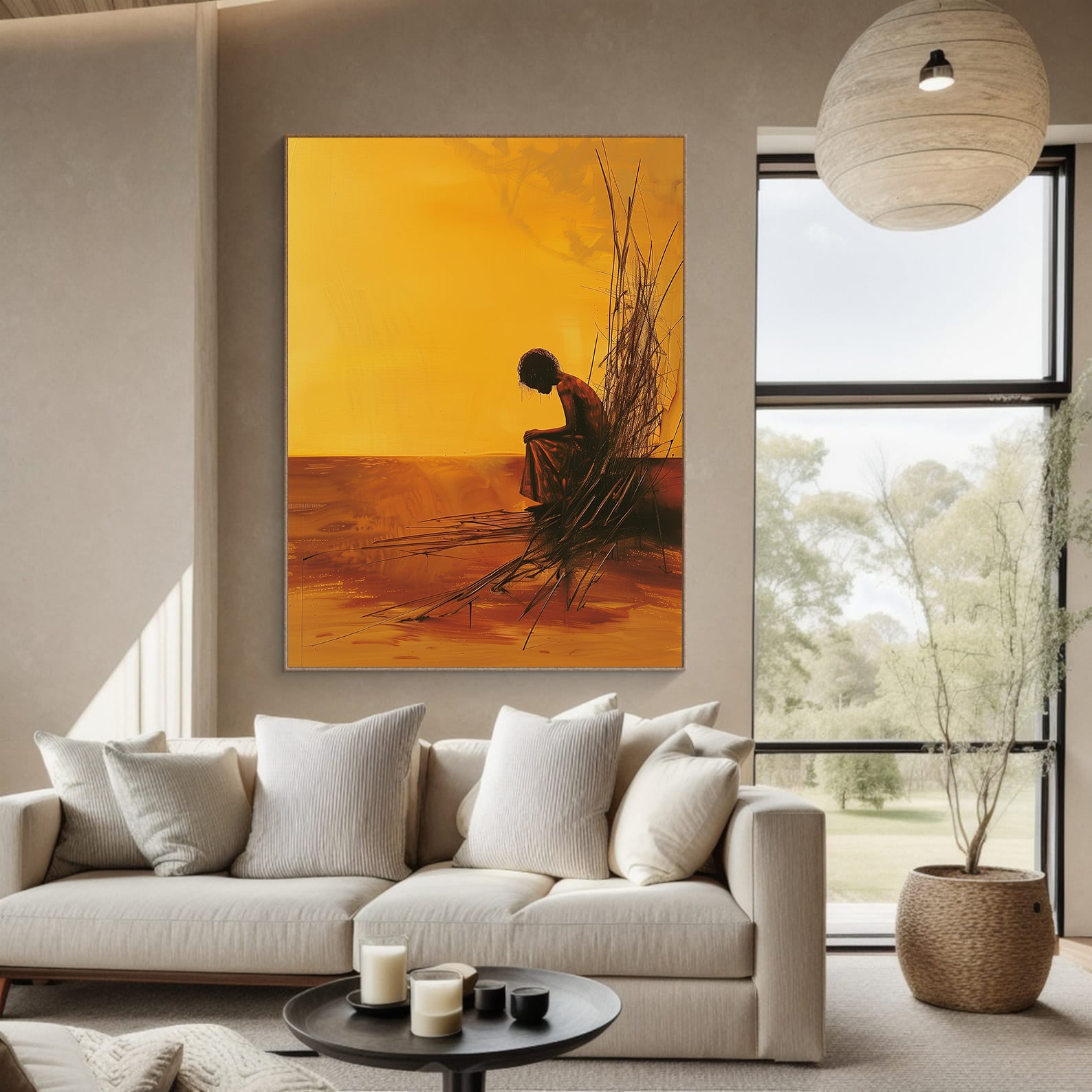 Peinture sur toile - Bougie allumée