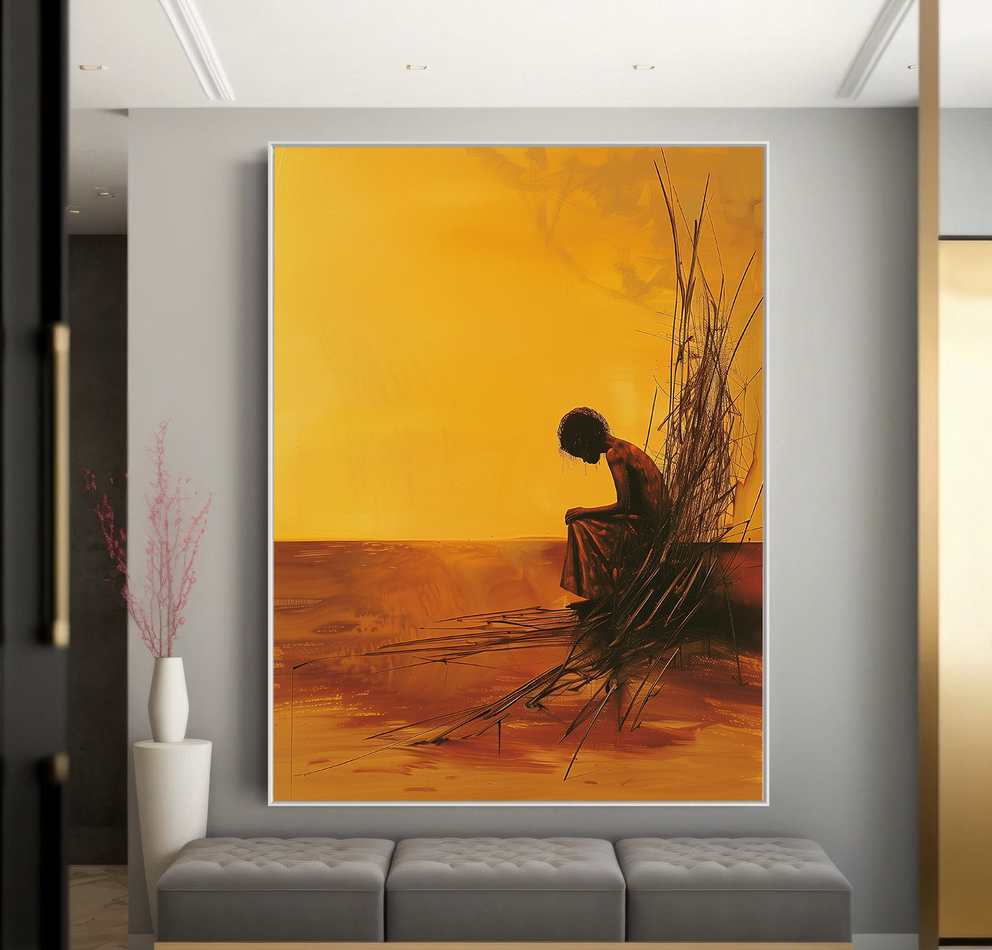 Peinture sur toile - Bougie allumée