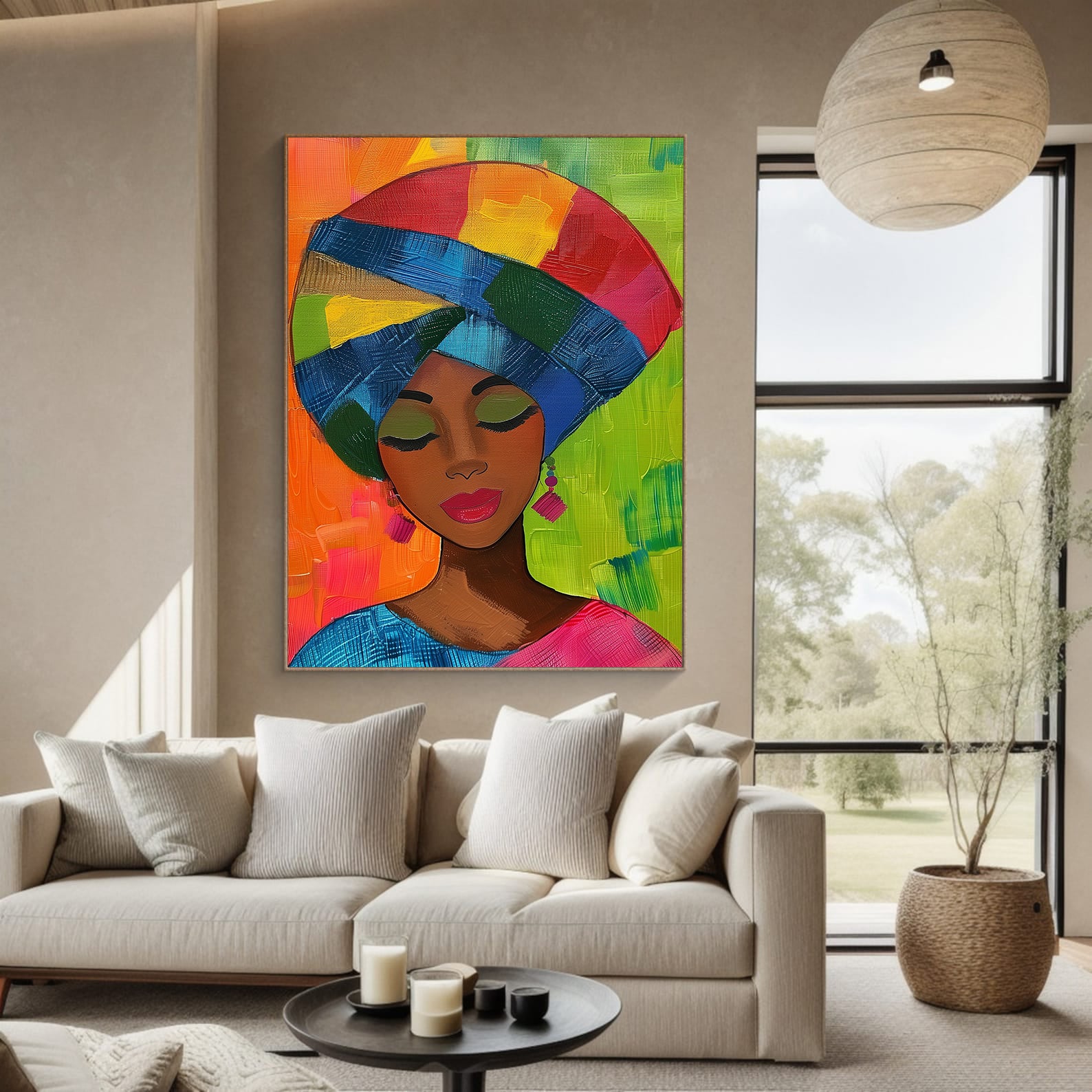 Peinture sur toile - Bougie allumée