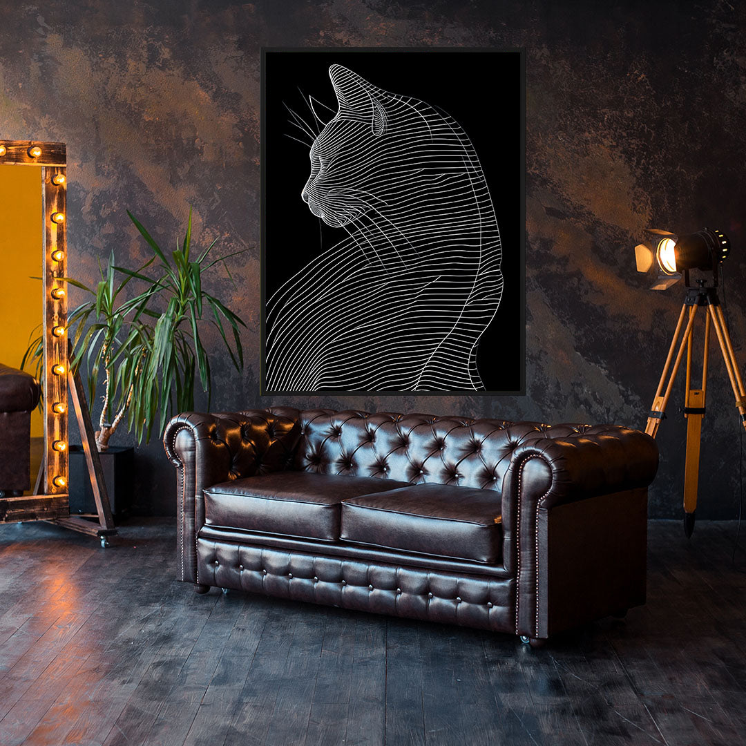 Tablou Canvas - Black and White Cat