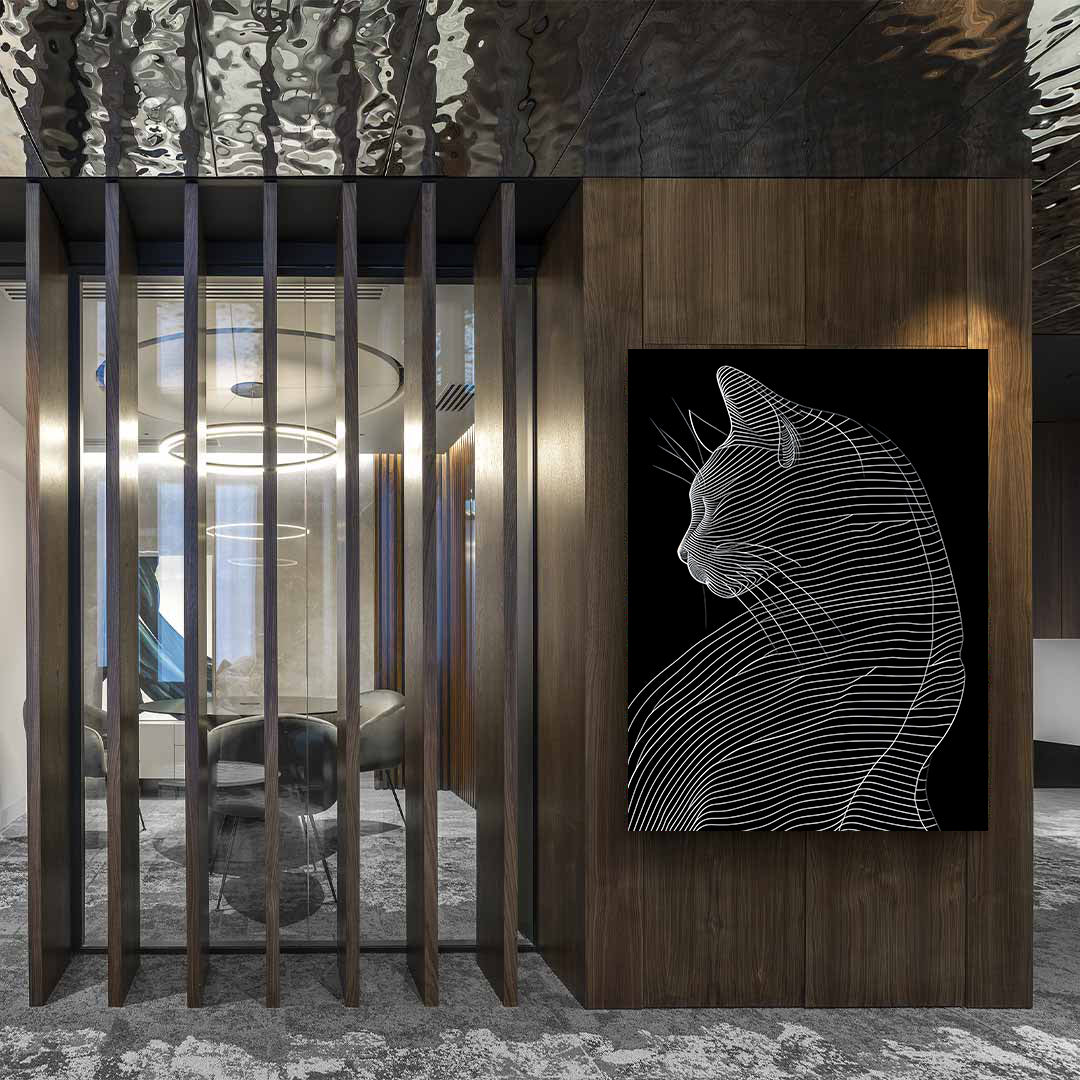 Tablou Canvas - Black and White Cat