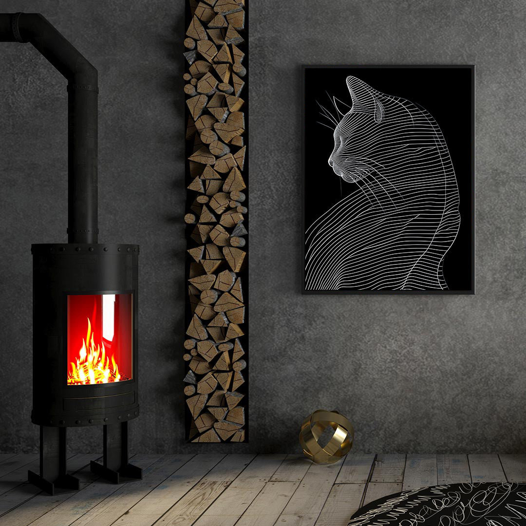 Tablou Canvas - Black and White Cat