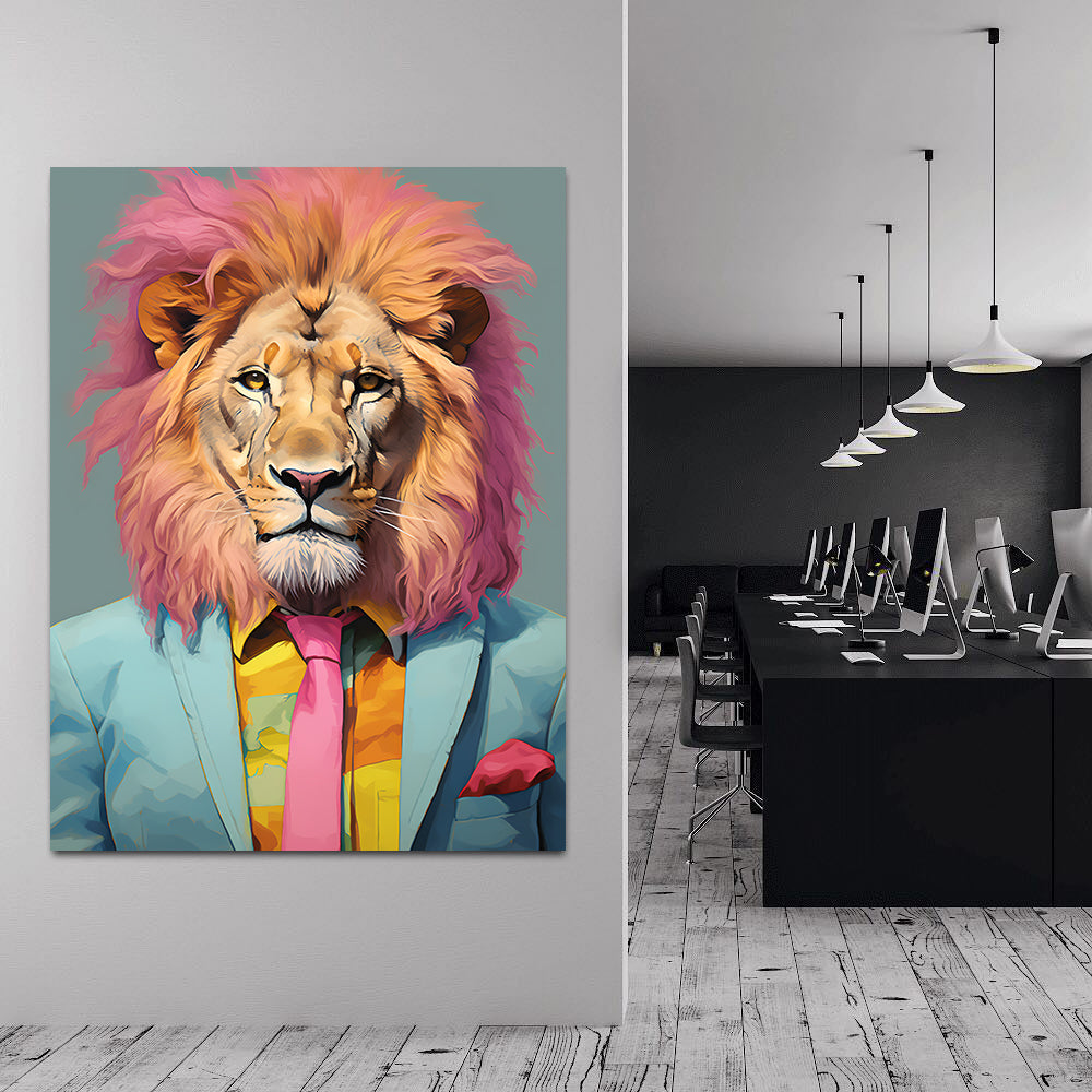 Tablou Canvas - Businessman Lion