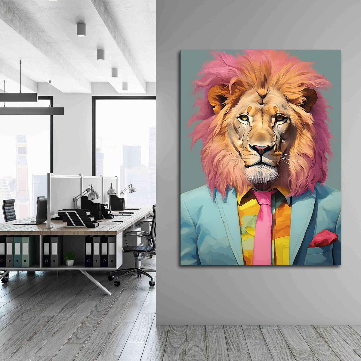 Tablou Canvas - Businessman Lion