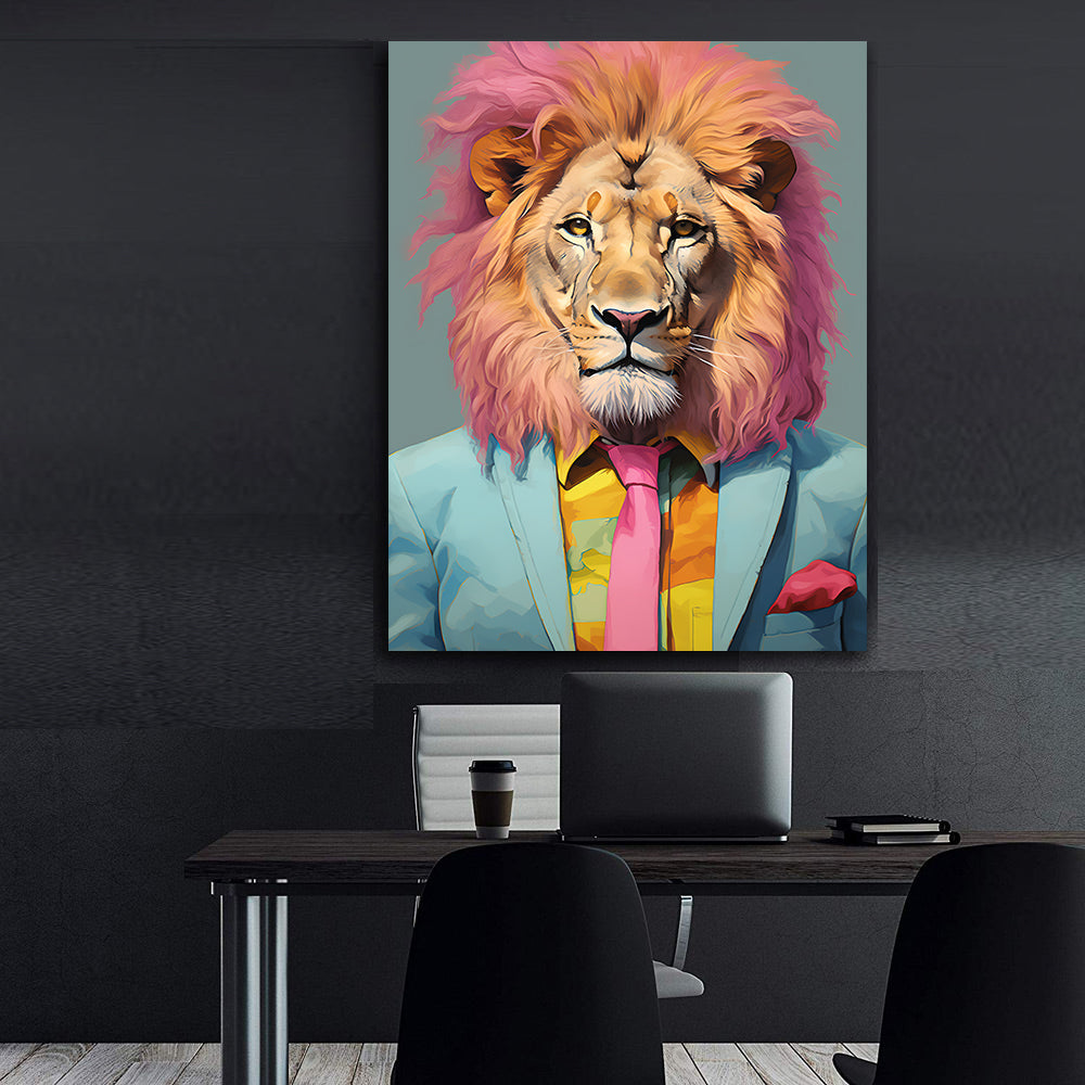 Tablou Canvas - Businessman Lion