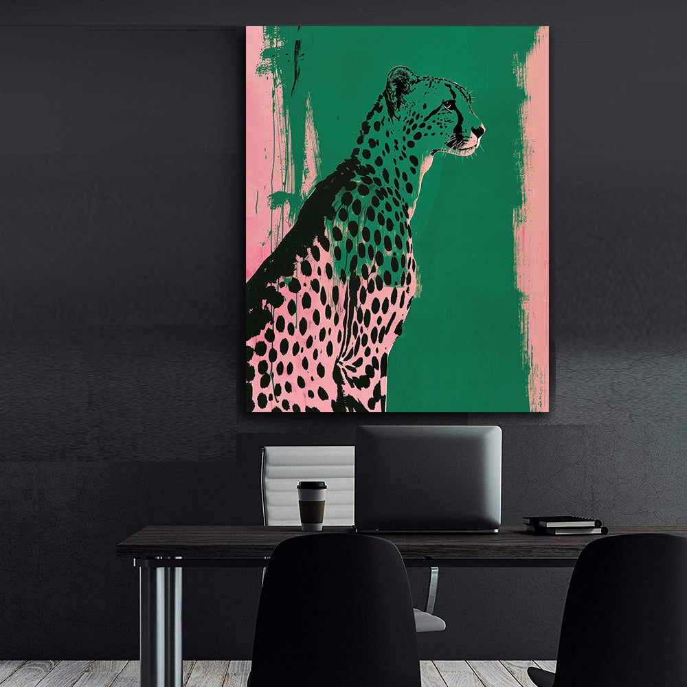 Tablou Canvas - Pink and Green Cheetah